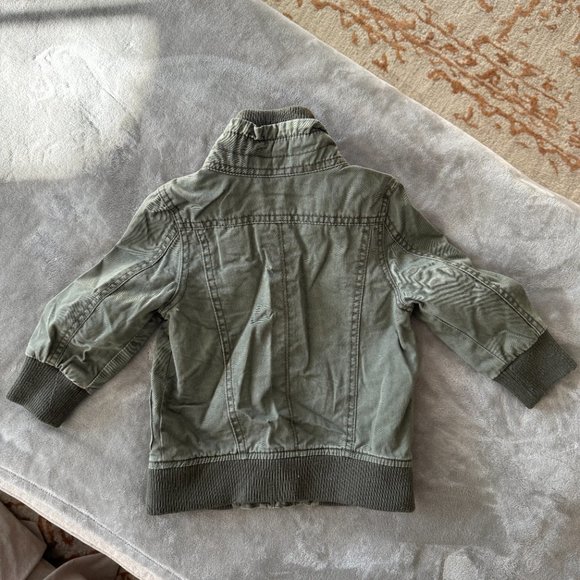 H&M Toddler Olive Green Utility Jacket EUC Sz 12-18 mos - Picture 2 of 7